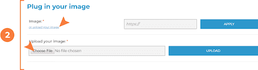 plug in your image by uploading a saved image. responsive image css.